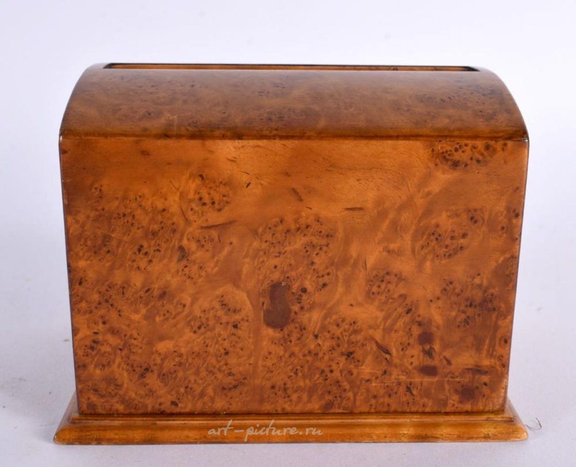 Russian silver , A FINE 18CT GOLD MOUNTED BURR WALNUT FOLDING CIGARETTE BOX. ...