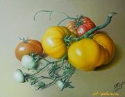 Жёлтые помидоры холст, масло 