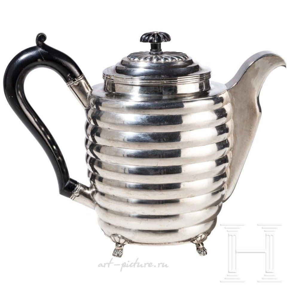 Russian silver , Silver coffee pot, Russia, Tula, 1821