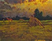 "Красная лошадь" масло, холст 