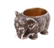 Серебряная фигура слоника-солонки в русском стиле 88