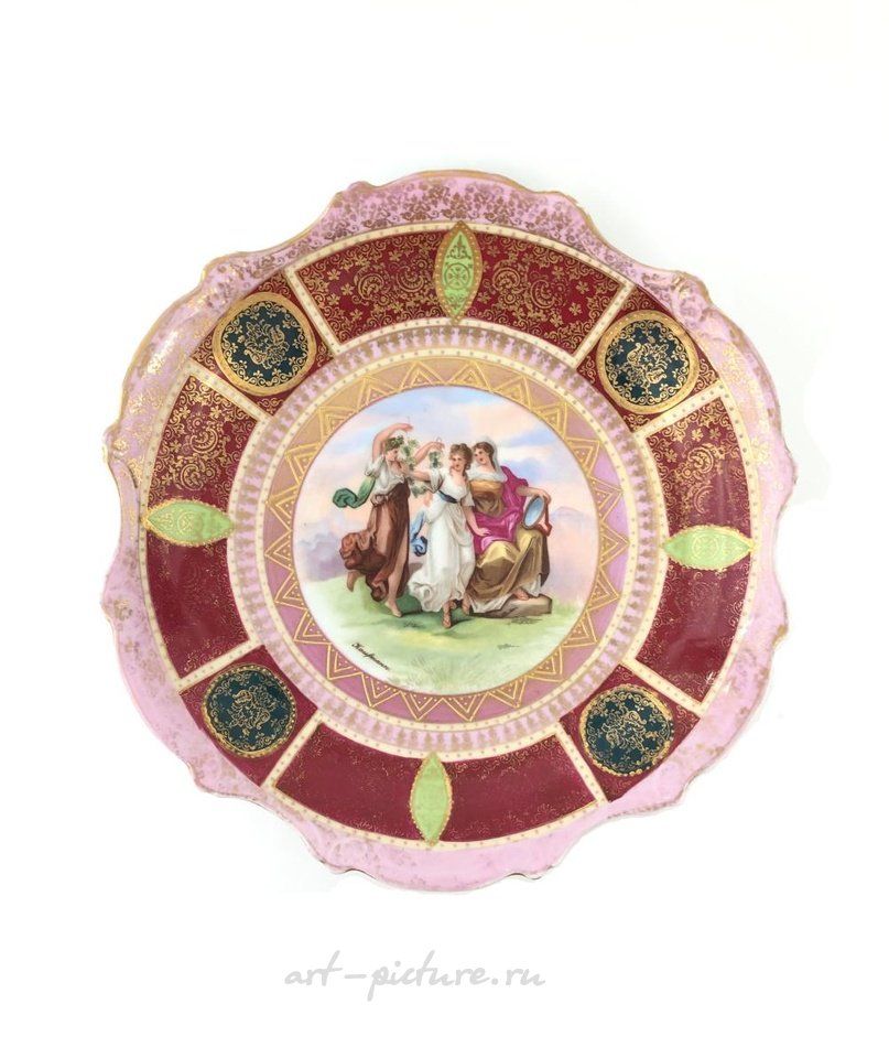 Royal Vienna , Королевская Венская золоченая фарфоровая тарелка
