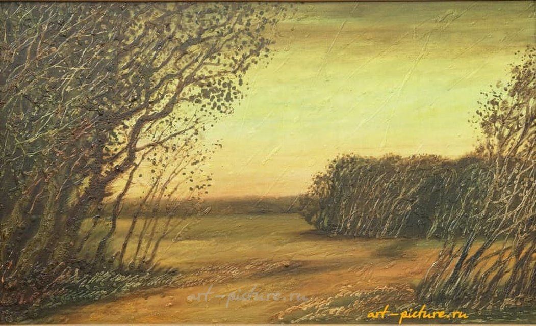 Закат масло, холст