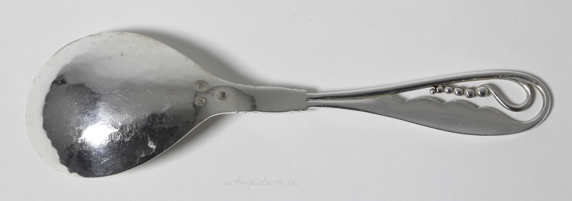 Сервировочная ложка, Georg Jensen, 38 гр, 830 пр, 15,3 см