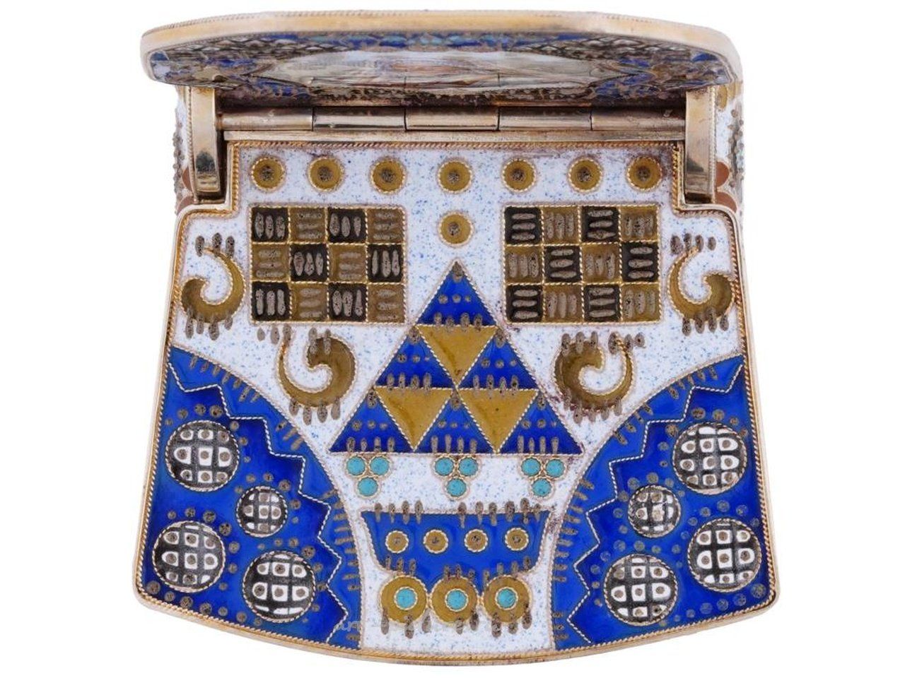 Russian silver , RUSSIAN 84 GILT SILVER ENAMEL SALT CELLAR THRONE