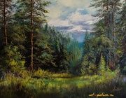 Лесная поляна масло,холст
