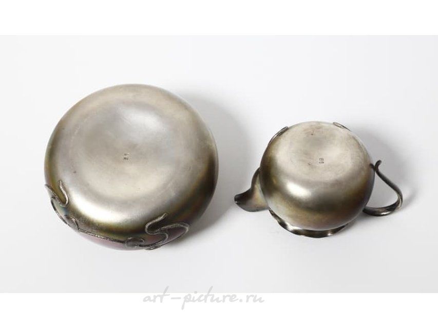 Серебряные сахарница и молочник. Россия, 1899-1908 гг.
