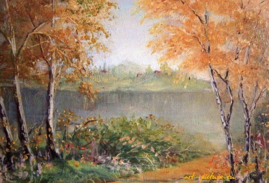 Тихая река масло холст