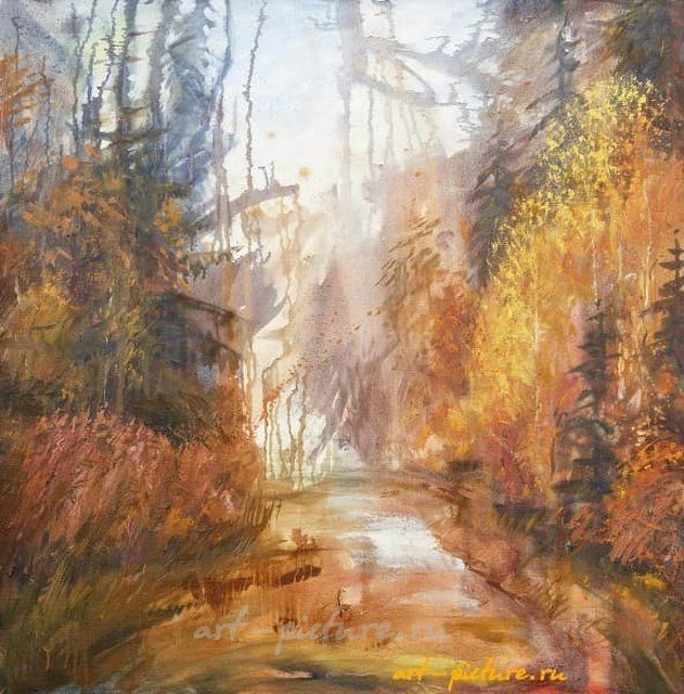Осенний лес масло, холст