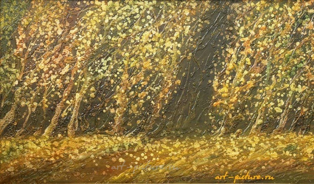 Дорога в осень масло, холст
