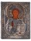 ANTIQUE RUSSIAN ORTHODOX CHRIST ICON SILVER OKLAD