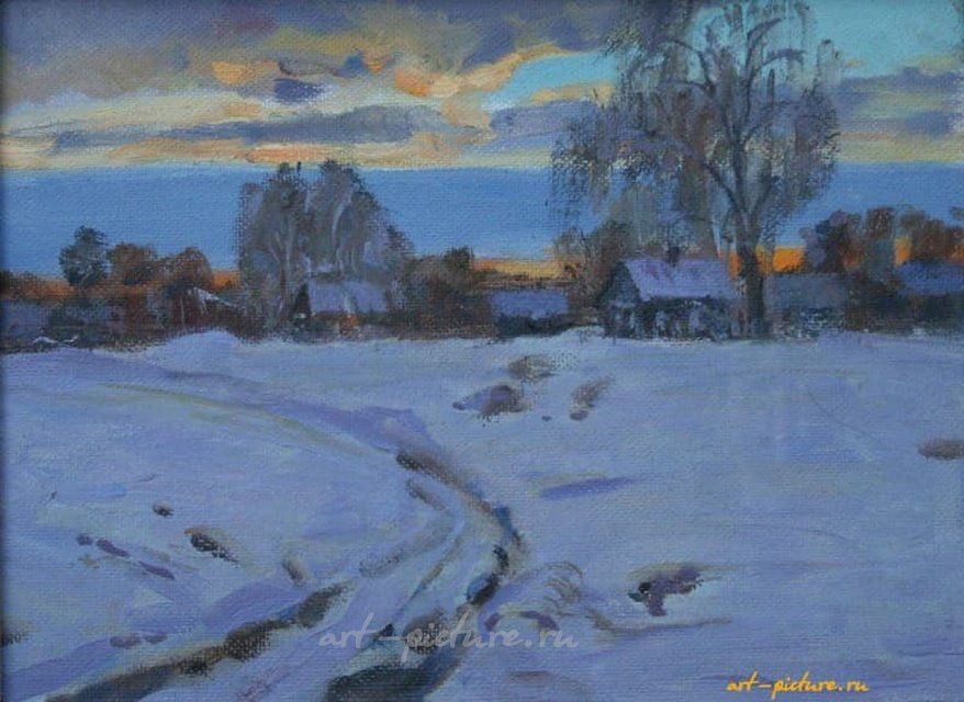 Март. ДВП, масло. 42 х 50 см.