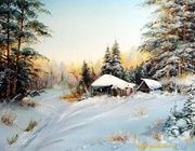 Зимнее утро масло,холст