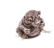 Русская серебряная фигурка мышки с рубиновыми глазами