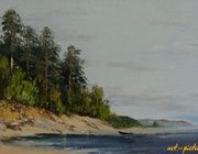 Берег реки холст,масло