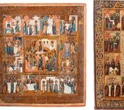 Две иконы праздничного дня. Русские, конец XIX века. Темпера на дереве.