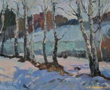 Голубой март. Холст, масло. 50 х 70 см