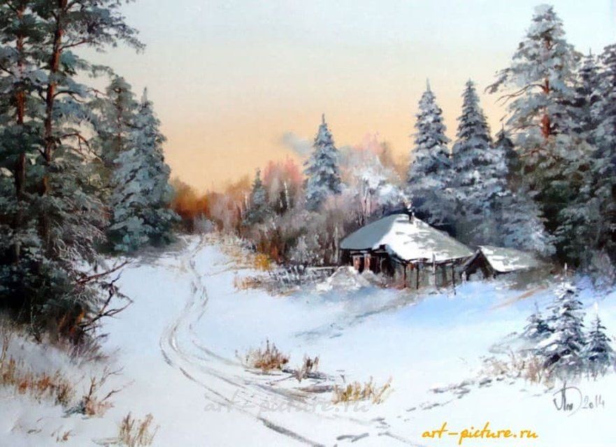 Зима масло,холст