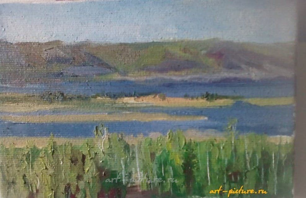 Волга.этюд с натуры холст ,масло