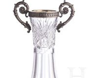 Russian Glass Flasks with Silver Mounting, Moscow, Peter...