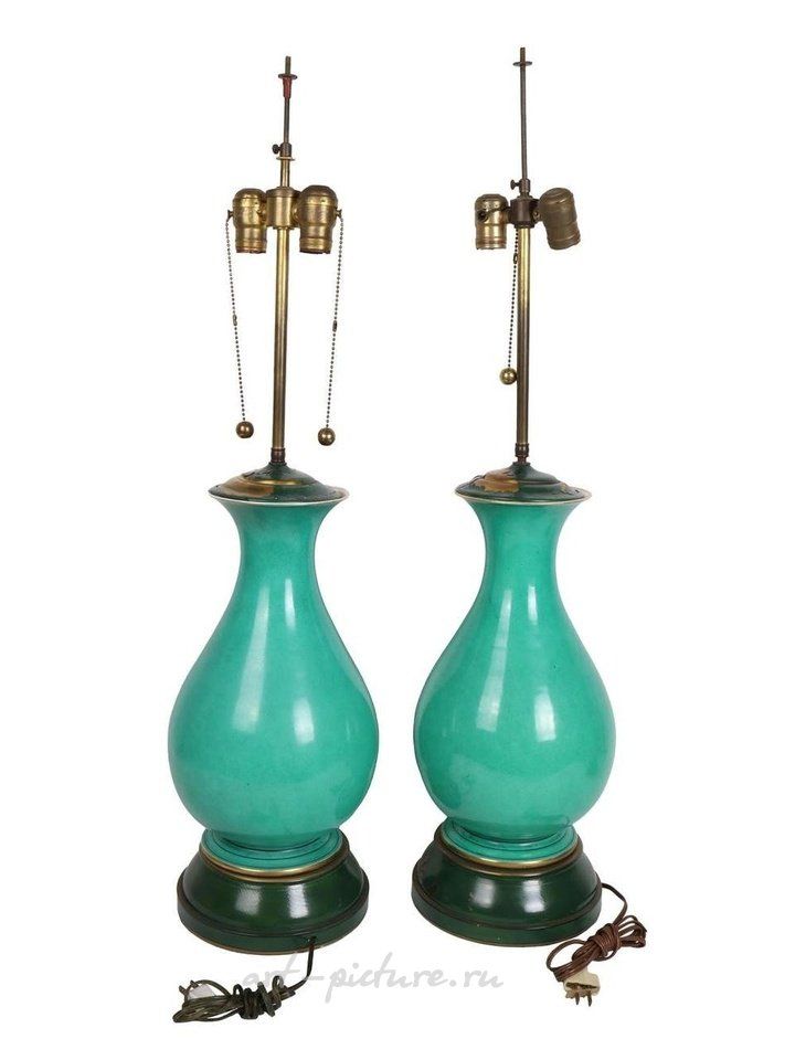 Royal Vienna , Столовые лампы из фарфора в стиле Королевской Вены, 1900 год