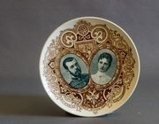 Тарелка с портретами императора Николая II, императрицы Александры Федоровны