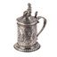 Russian baroque silver-gilt mug with a crowned lid...