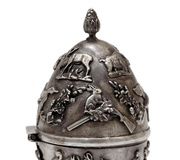 Императорское русское серебряное охотничье яйцо от Циприана Лабецки, ...