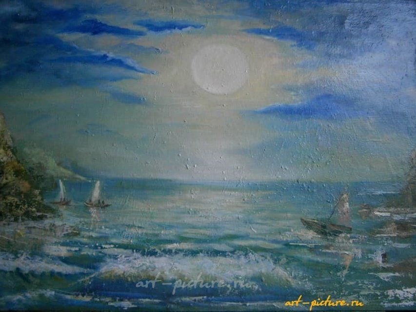 Большая луна холст масло