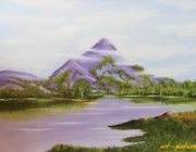 Гора в тумане Холст, масло 