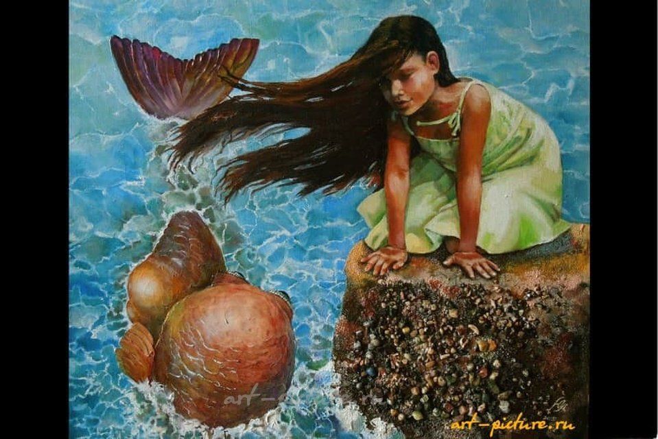 "Встреча" х.м., морские камни, эпоксидная смола