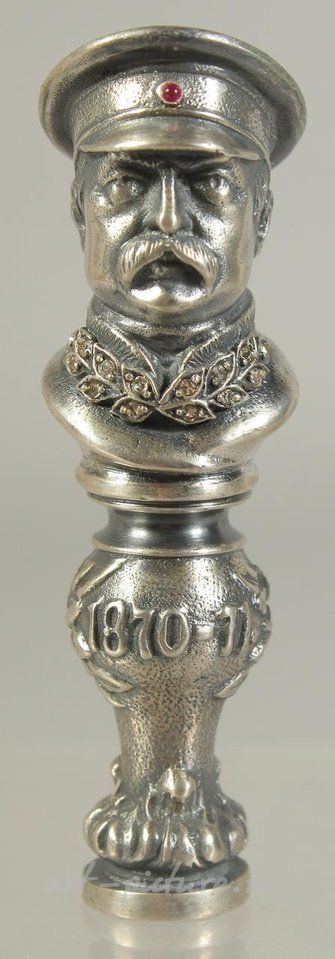 Русское серебро , Русская серебряная печатка для письменного стола 1870-11 года с инкрустацией бриллиантами.