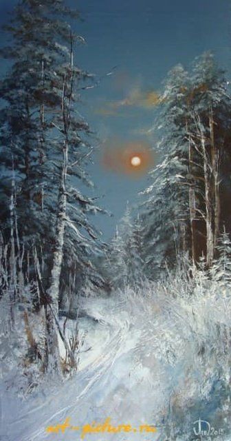 Ночной лес масло,холст