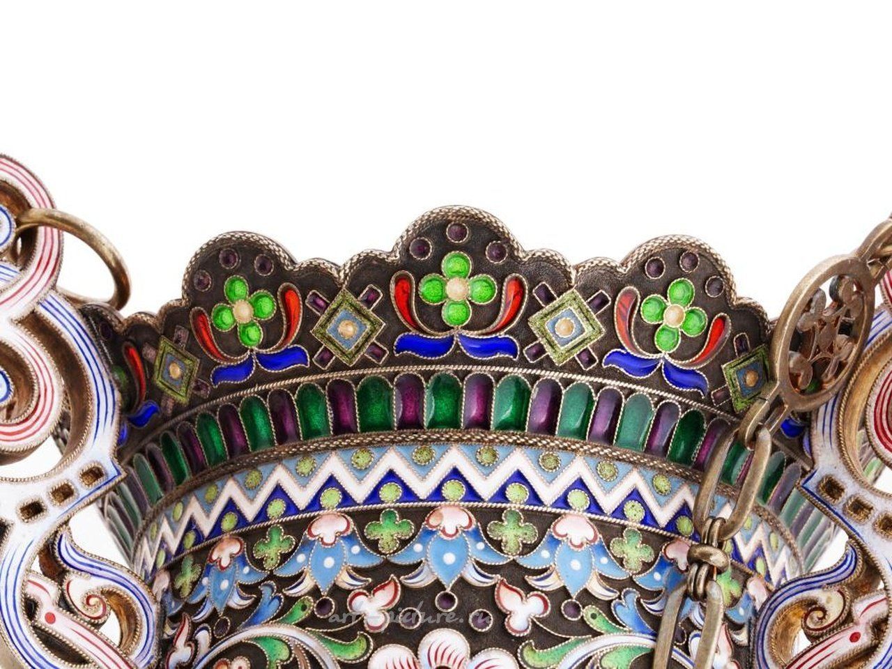 Русское серебро , Русская лампада для икон из позолоченного серебра