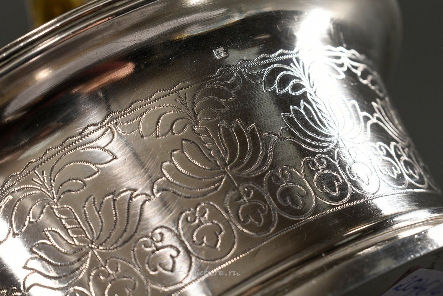 Русское серебро , Овальная русская сахарная корзинка