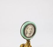 Opal flacon with guilloche enamel