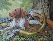 Охотничья легавая холст, масло 