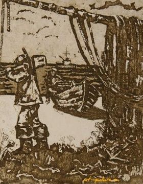 купить Приход рыбаков с лова. Рыбацкие будни (из серии). .