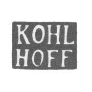 Клеймо мастера Кольхоф Иоганн Даниель I - Таллин - инициалы "KOHL HOFF" - 1780-1800 гг.