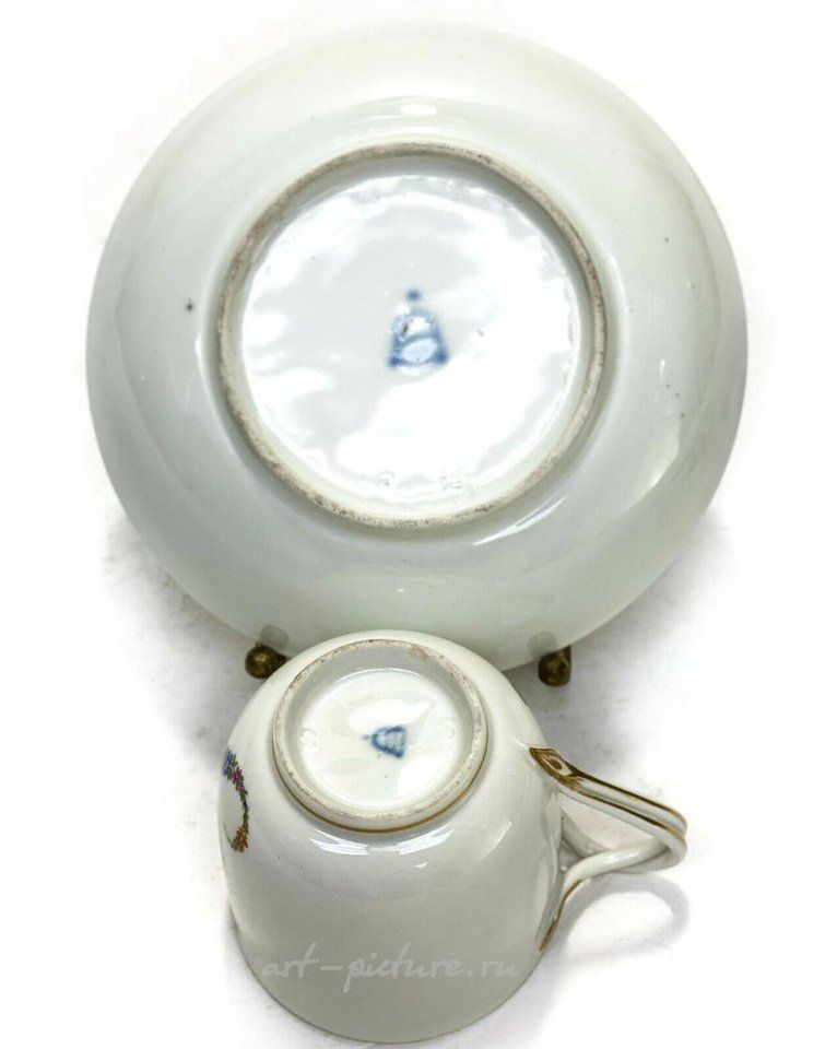 Royal Vienna , Фарфоровая кружка и блюдце Императорской королевской венской фабрики, 1787 год