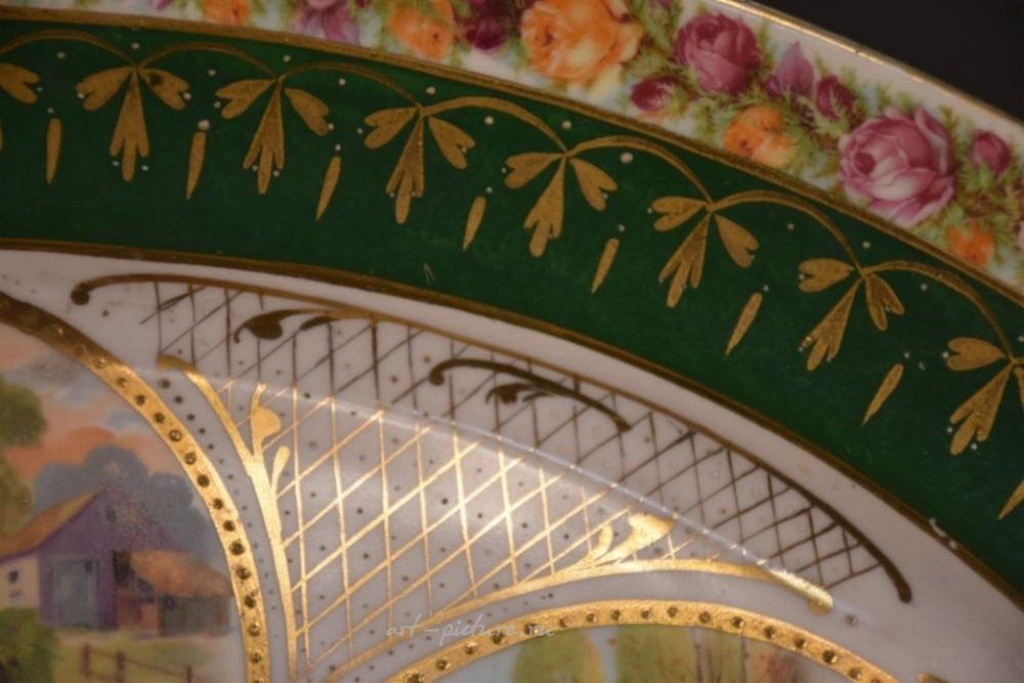 Royal Vienna , Прекрасная большая тарелка с ручными росписями