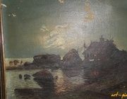 Хижина у моря масло холст