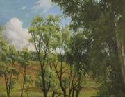 Речка возле леса масло, холст 