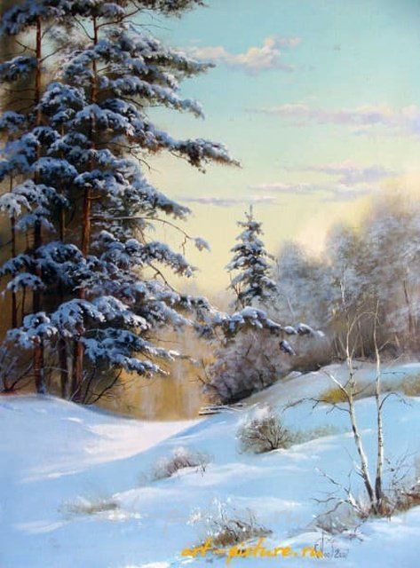 Зимний день масло,холст