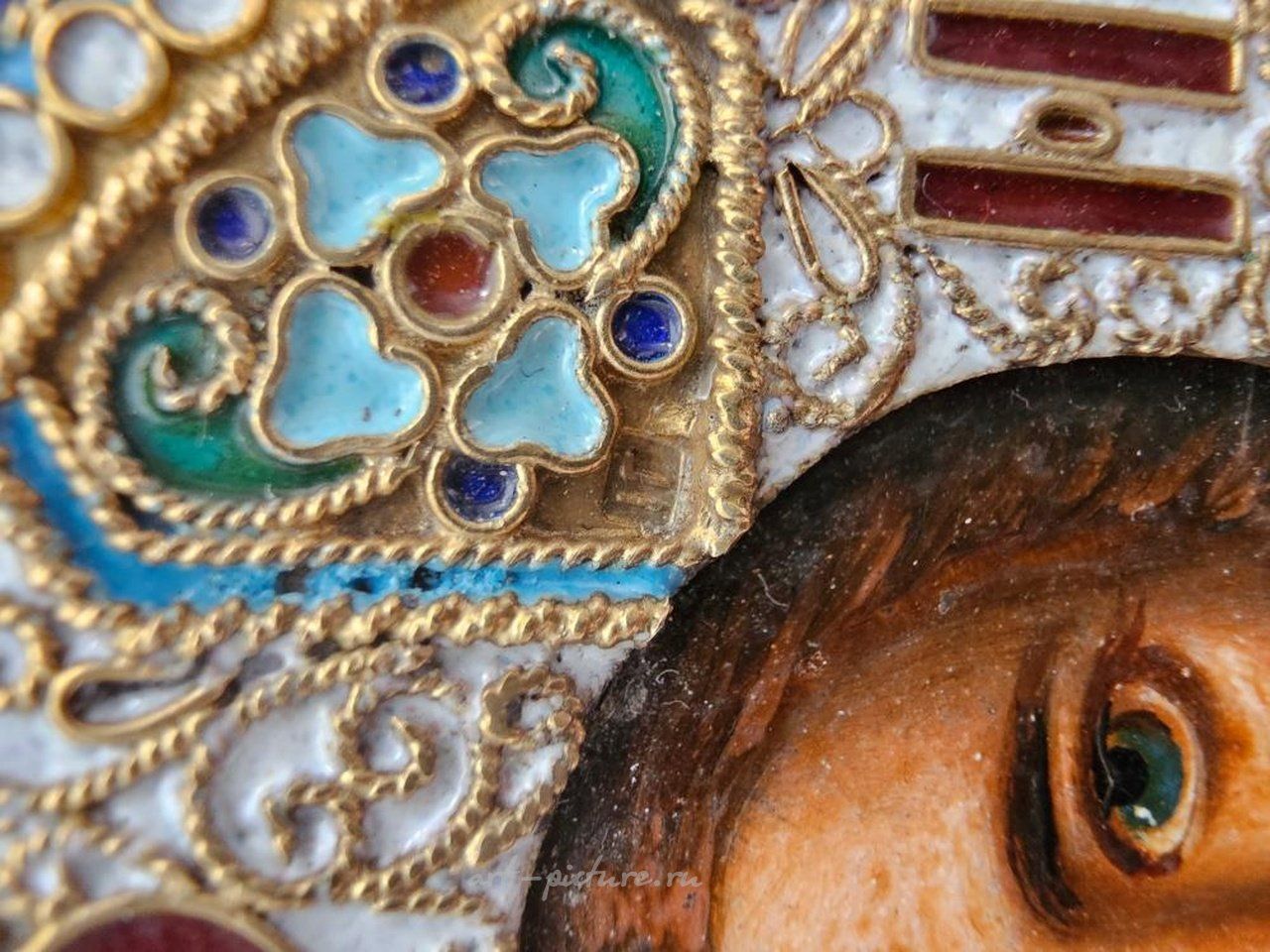 Русское серебро , Антикварная русская икона Христос Пантократор 19 век