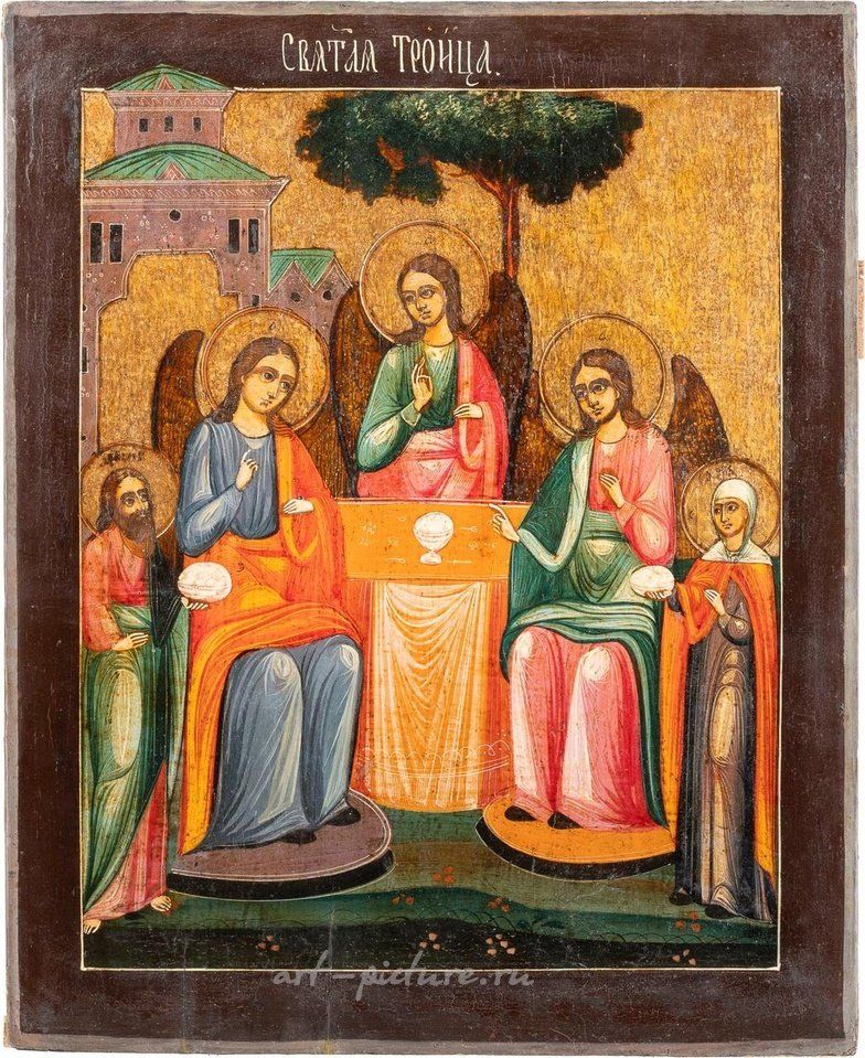 Русское серебро , Большая икона, изображающая Троицу Нового Завета...