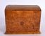 A FINE 18CT GOLD MOUNTED BURR WALNUT FOLDING CIGARETTE BOX. ...