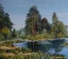 купить Лесной пруд масло,холст